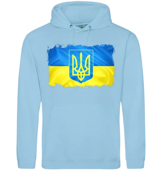 Мужская толстовка (худи) Прапор України з подряпинами Голубой фото