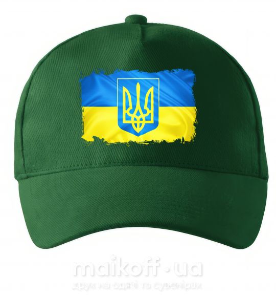 Кепка Прапор України з подряпинами Темно-зелений фото