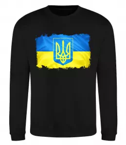 Свитшот Прапор України з подряпинами Черный фото