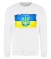 Світшот Прапор України з подряпинами Білий фото