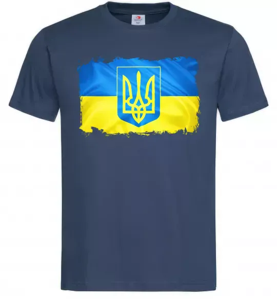 Чоловіча футболка Прапор України з подряпинами Темно-синій фото