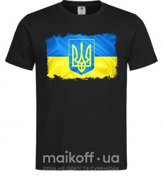Чоловіча футболка Прапор України з подряпинами Чорний фото