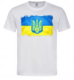 Мужская футболка Герб і Прапор України Темно-синий фото