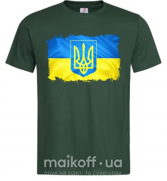 Чоловіча футболка Прапор України з подряпинами Темно-зелений фото