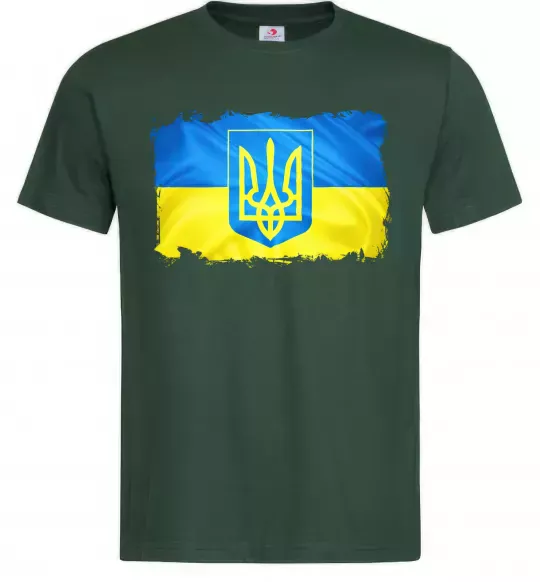 Чоловіча футболка Прапор України з подряпинами Темно-зелений фото