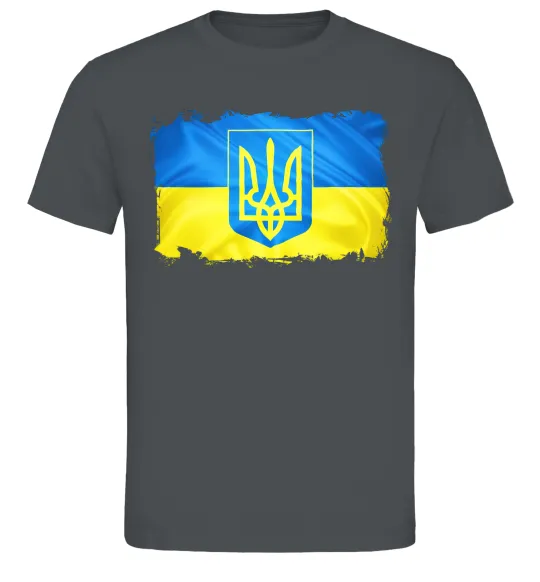 Чоловіча футболка Прапор України з подряпинами Графіт фото