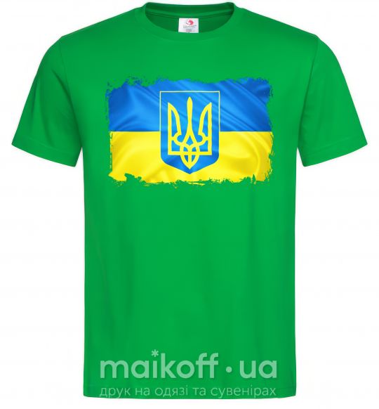 Чоловіча футболка Прапор України з подряпинами Зелений фото