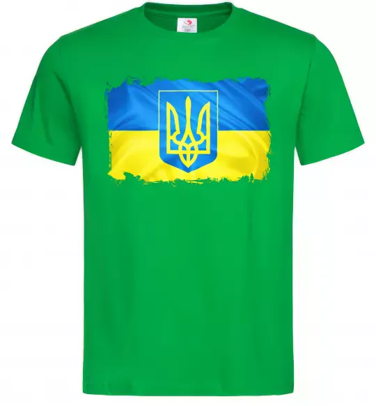 Чоловіча футболка Прапор України з подряпинами Зелений фото