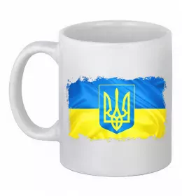 Чашка керамическая Україна карта Белый фото