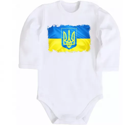 Детский боди Прапор України з подряпинами Белый фото
