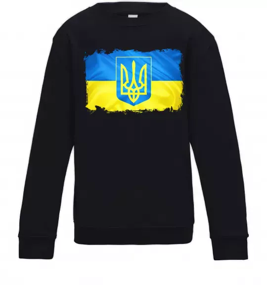 Детский Свитшот Прапор України з подряпинами Черный фото