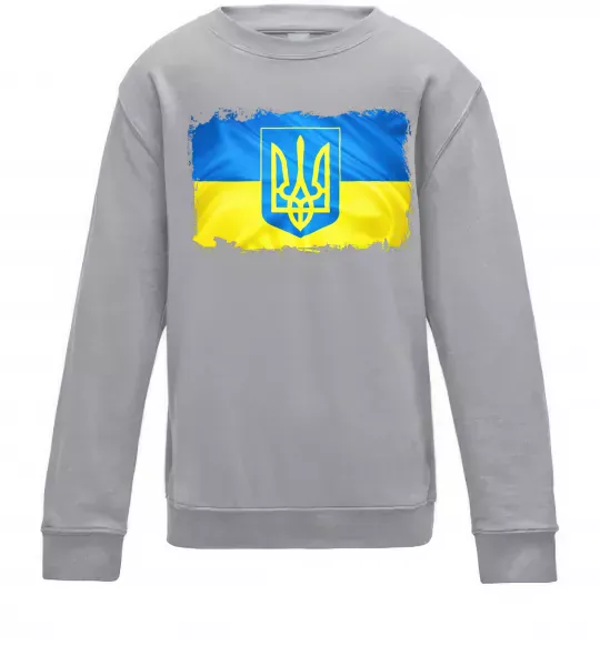 Детский Свитшот Прапор України з подряпинами Серый меланж фото