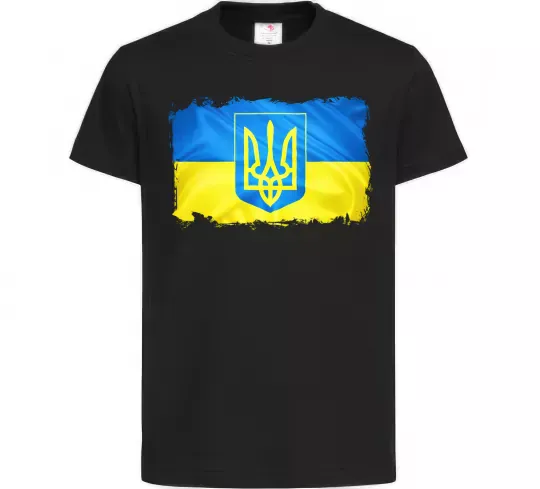 Детская футболка Прапор України з подряпинами Черный фото