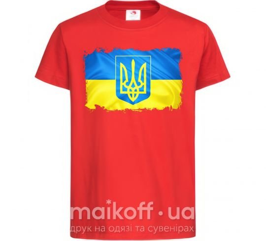 Дитяча футболка Прапор України з подряпинами Червоний фото