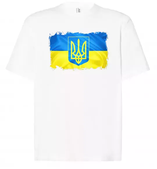 Футболка Оверсайз Прапор України з подряпинами Белый фото