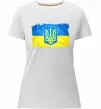 Женская премиум футболка Прапор України з подряпинами Белый фото