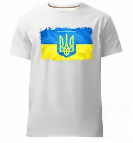 Мужская премиум футболка Pantone Український прапор Белый фото Мужская премиум футболка Pantone Український прапор Белый фото