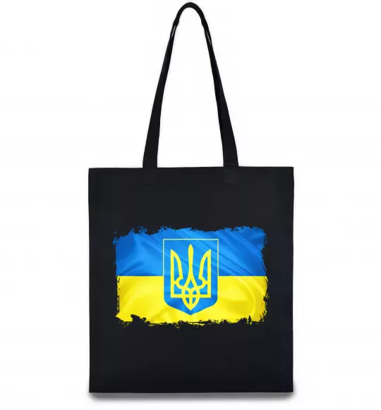 Эко-сумка Прапор України з подряпинами Черный фото