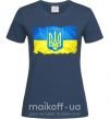 Жіноча футболка Прапор України з подряпинами Темно-синій фото