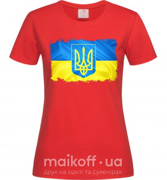Женская футболка Прапор України з подряпинами Красный фото
