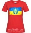 Жіноча футболка Прапор України з подряпинами Червоний фото