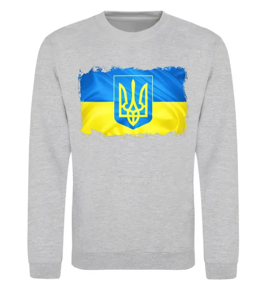 Свитшот Прапор України з подряпинами Серый меланж фото