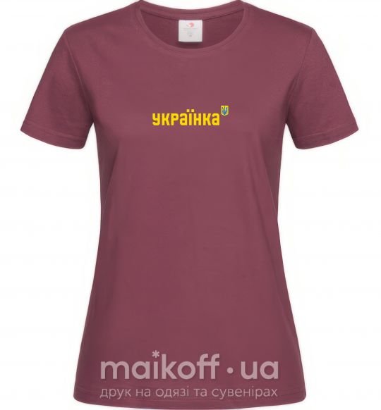 Жіноча футболка Українка Бордовий фото