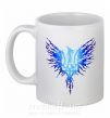 Чашка керамічна Герб птах блакитний Білий фото