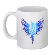 Чашка керамічна Герб птах блакитний Білий фото