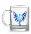 Чашка скляна Герб птах блакитний Прозорий фото