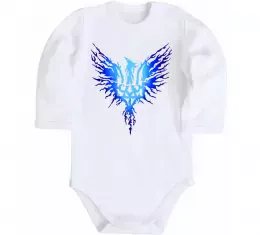 Детский боди Герб птах жовтий Белый фото