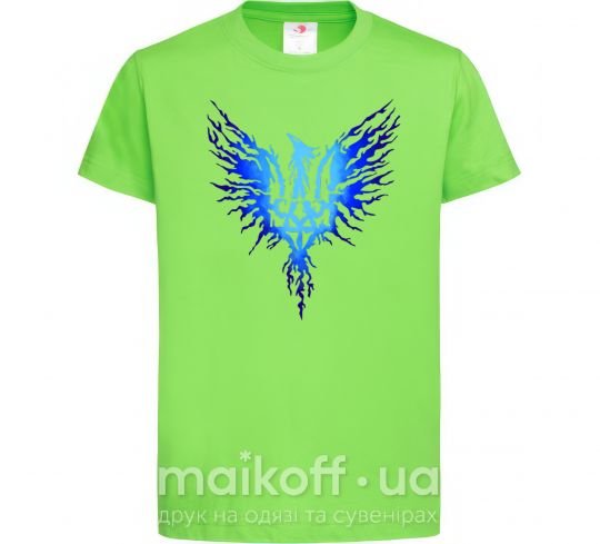 Детская футболка Герб птах блакитний Лаймовый фото