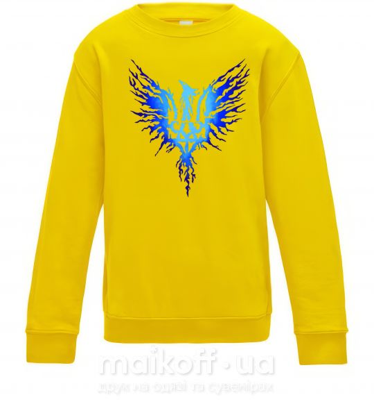 Дитячий світшот Герб птах блакитний Сонячно жовтий фото