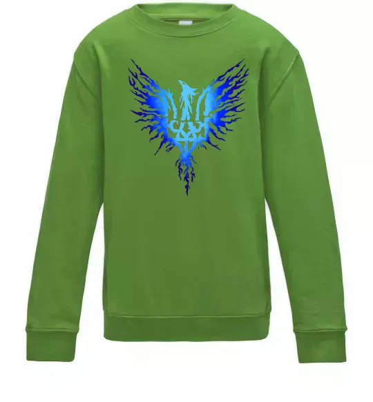 Детский Свитшот Герб птах блакитний Лаймовый фото