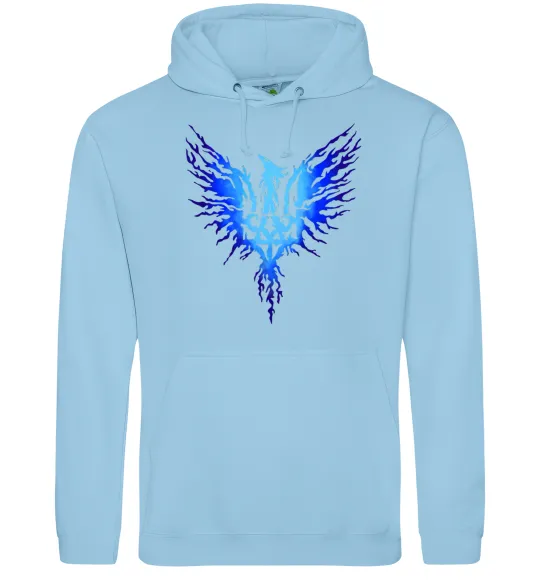 Мужская толстовка (худи) Герб птах блакитний Голубой фото