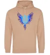 Женская толстовка (худи) Герб птах блакитний Песочный Женская толстовка (худи) Герб птах блакитний Песочный фото