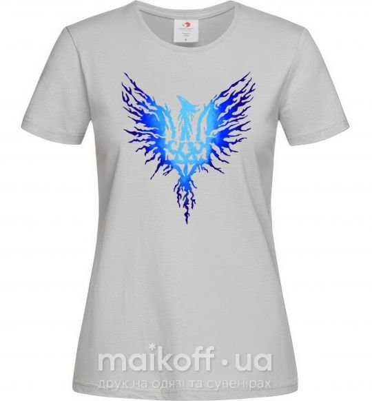 Жіноча футболка Герб птах блакитний Сірий фото