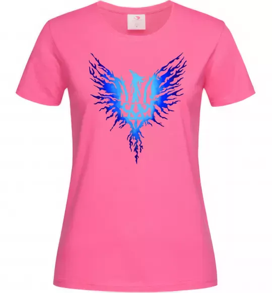 Женская футболка Герб птах блакитний Ярко-розовый фото