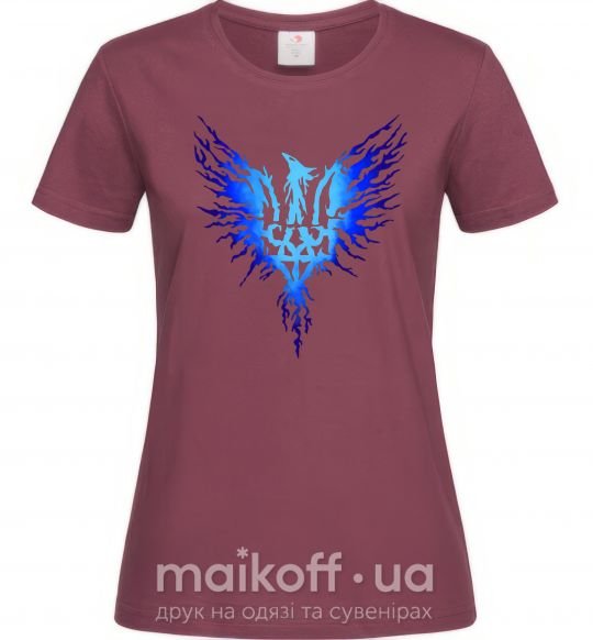 Жіноча футболка Герб птах блакитний Бордовий фото