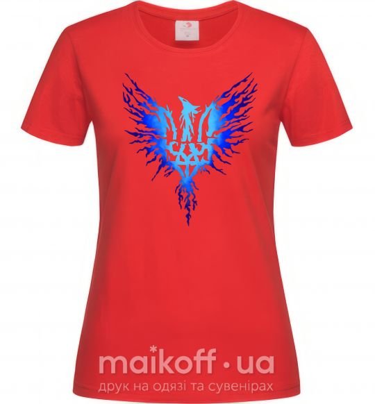 Жіноча футболка Герб птах блакитний Червоний фото