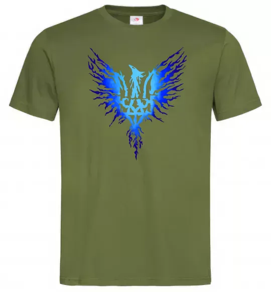 Чоловіча футболка Герб птах блакитний Оливковий фото