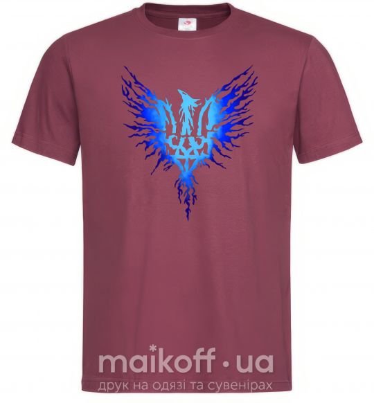 Мужская футболка Герб птах блакитний Бордовый фото