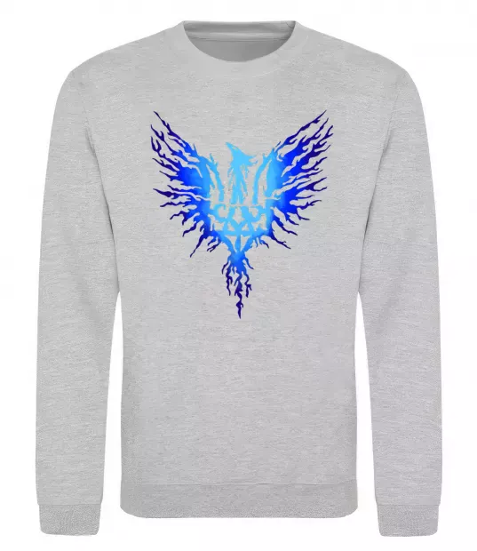 Свитшот Герб птах блакитний Серый меланж фото