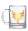 Чашка стеклянная Герб птах жовтий Прозрачный фото