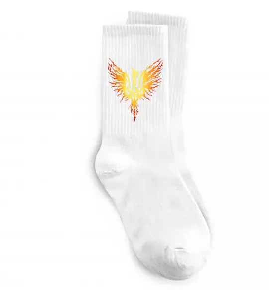 Носки Герб птах жовтий Белый фото