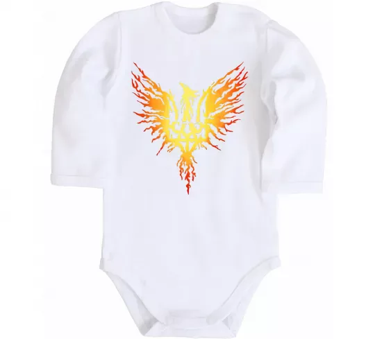 Детский боди Герб птах жовтий Белый фото