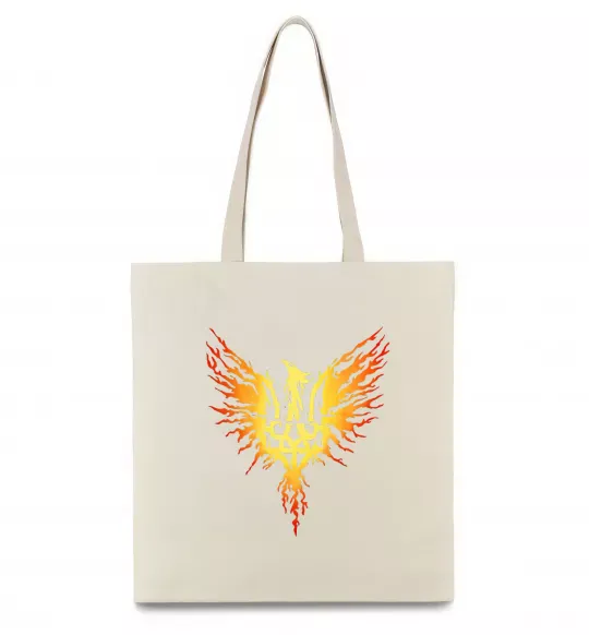 Эко-сумка Герб птах жовтий Бежевый фото