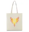 Эко-сумка Герб птах жовтий Бежевый фото