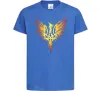 Детская футболка Герб птах жовтий Ярко-синий фото