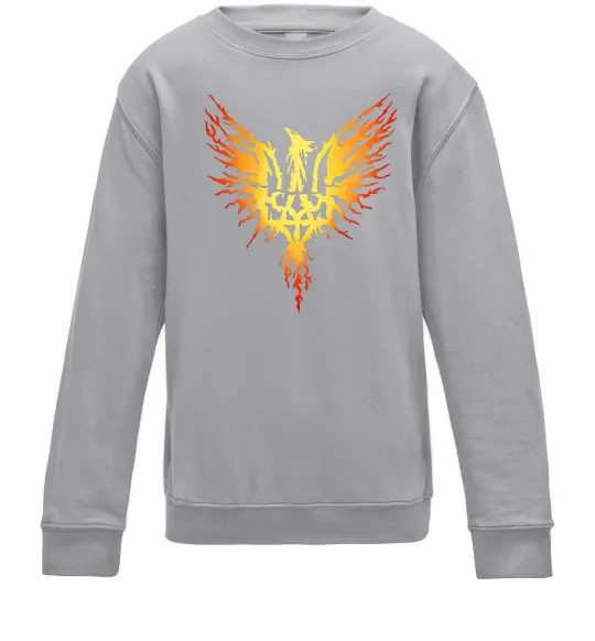Детский Свитшот Герб птах жовтий Серый меланж фото